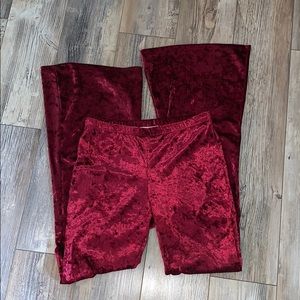 Cotton Bleu Red Velvet flares